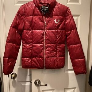 True Religion Cherry Red Quilted Jacket